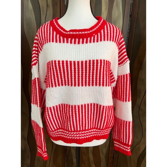 Vintage inspired Zaful cropped red and white sweater. Size XL. - Picture 1 of 8